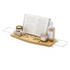 Umbra Aquala, Bamboo and Chrome Extendable Bathtub Tray Caddy, Natural