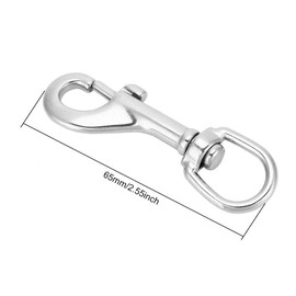 Keenso Swivel Carabiner Hook Made of 316 Stainless Steel with Round Silver Eyelet Clasp for Divers (92 mm) Water Sports, As shown in the picture