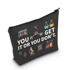 PLITI Funny Chemistry Gifts Science Lover Makeup Bag Chemistry Pun You Ether Get It Or You Don't Gift for Chemistry Teacher (You get it bagblCA)