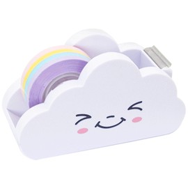 SHOIKOM Cloud Tape Dispenser, Durable and Stylish Cute Desktop Tape Dispenser Office Supplies, Rainbow Tape Funny Cloud Packaging Wrapping Stationery Supply