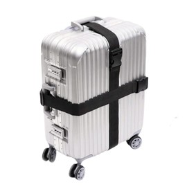 Clair & Gina Suitcase Belt, One-touch Type, Luggage Fastening Belt, Convenient for Travel, Prevents Loads from Collapsing Prevention, Anti-Theft, Adjustable, Polyester Fiber, Airplane Plate Included,
