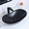 Davivy 24.5'' X 13.8'' Large Matte Black Oval Vessel Sink