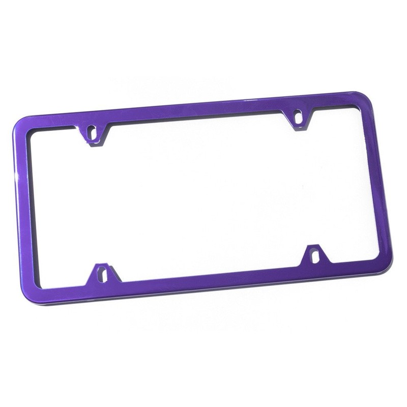 4 Holes Slim Stainless Steel License Plate Holder Frame (Purple)