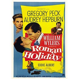 OMG Printing Audrey Hepburn Roman Holiday Poster/Print/Picture Satin Photo Paper - A2-420mm x 594mm