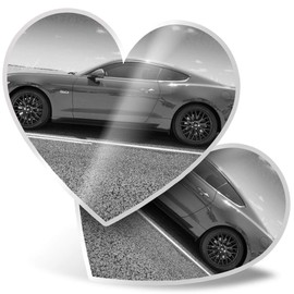 2 x 7.5cm Heart Stickers - Muscle Car Automobile Decals 41250