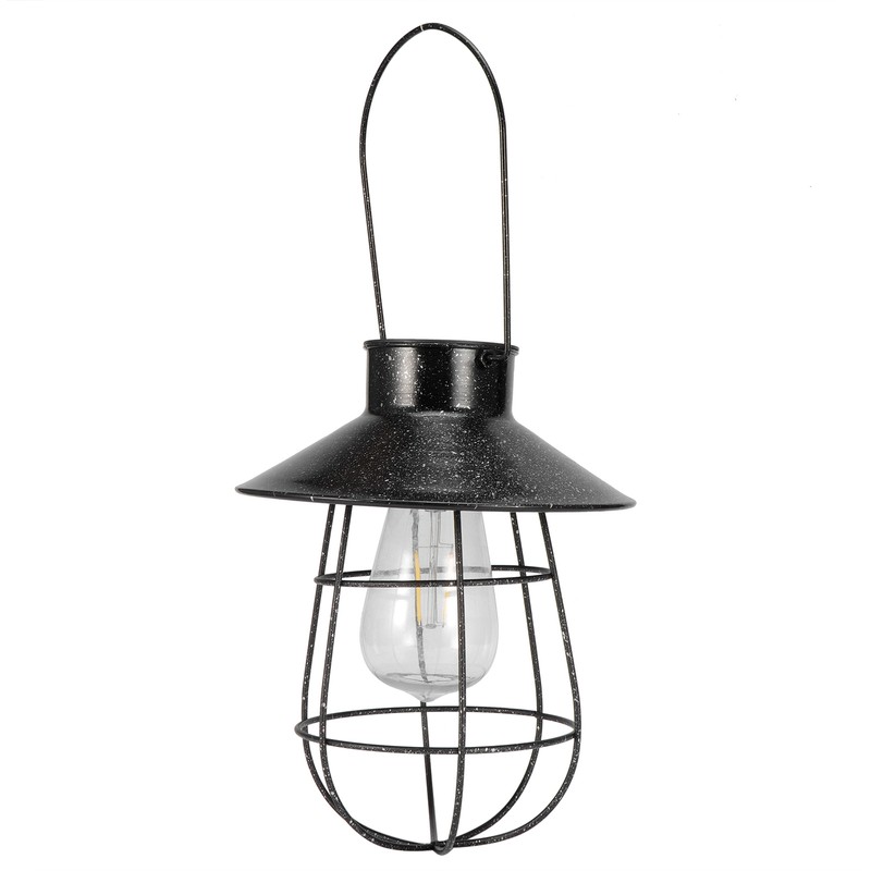 Solar Lantern Waterproof Hanging Light Outdoor Iron Art Hollow LED