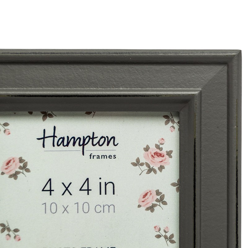 Hampton Frames PALOMA Distressed Square Picture Photo Frame Grey 4x4
