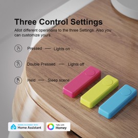 THIRDREALITY ZigBee Smart Button Red, 3-Way Remote Control, Require Zigbee hub, Work With SmartThings, Aeotec, Hubitat, Home Assistant, Third Reality Hub, Battery Included.