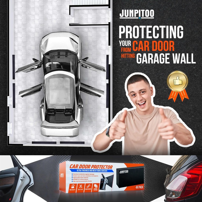 Garage Wall Protectors (4 Pack) - 1.2 Inches Thick Foam