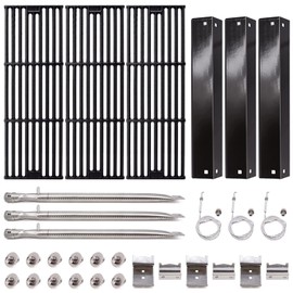 Adviace Grill Replacement Parts for Char Griller 5050, 5650, 2121, 3001, 5072, 3030, 2123, 2828, King Griller 3008, 5252, Cast Iron Grill Grates, Heat Plate Shields Tents, Burner Tube Pipes, Igniters.
