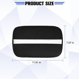 Norkmdi Car Center Console Cover, Leather Waterproof Vehicle Armrest Seat Box Cushion Pad, Scratch Resistant Comfortable Automotive Middle Console Protector, Universal for SUV RV Truck (Black/White)