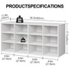 12-Cubby Shoe Rack, 3-Tier Wood Shoe Organizer, Multifunctional Shoe Organizer