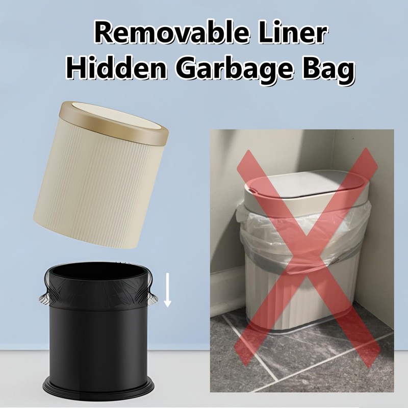 URALFA 2Pack Bathroom Trash Can with Lid, Small Garbage Can