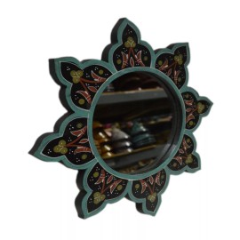 Handmade Moroccan Mirror Hand Painted Bathroom Dresser Wall Decor Handmade MED Black
