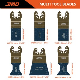 JMD 12-Pack Oscillating Saw Blades Multitool Blades for Wood and Metal Multi Tool Blades Kits Fit Dewalt Milwaukee Makita Ryobi Bosch Dremel etc