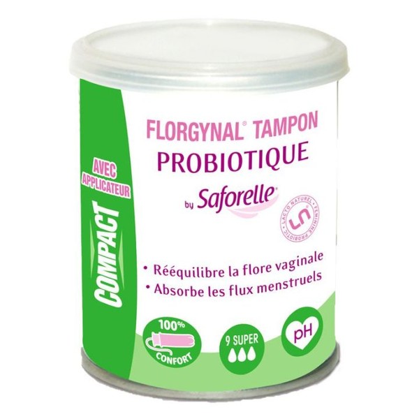 Saforelle Florgynal Tampon Probiotique Compact avec Applicateur, GREAT