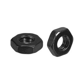 METALLIXITY Hex Nuts (#10-32) 20Pcs, Carbon Steel Fine Thread Black Oxide Hexagon Nut Hardware - for DIY Home Repair Machinery, Black
