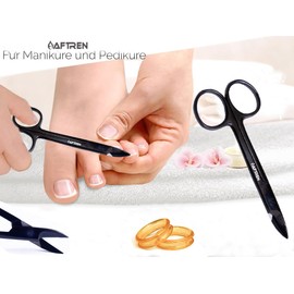 Nagelschere, gebogene Klingen, harte, dicke Nägel, J2-Edelstahl-Pediküreschere, dicke Nagelschere, Hautschere, Zehennagelschere (Schwarz, 5,5 Zoll)