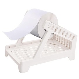 Thermal Label Roll Holder for Printer, Solid Label Holder for Rolls, Delivery Note Label Holder for Fan Fold Labels, Label Holder for Use in Warehouse and Office (White)
