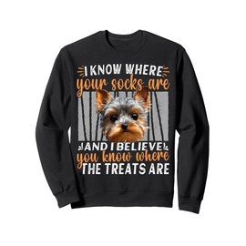 Yorkshire Terrier Teacup Know Where Treats Are Teacup Yorkie Sweatshirt