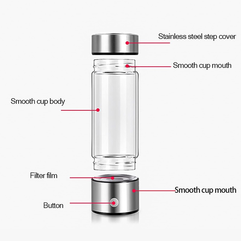 Sparklenut Hydrogen Rich Water Bottle, 420 ml, Portable Rich Ioniser