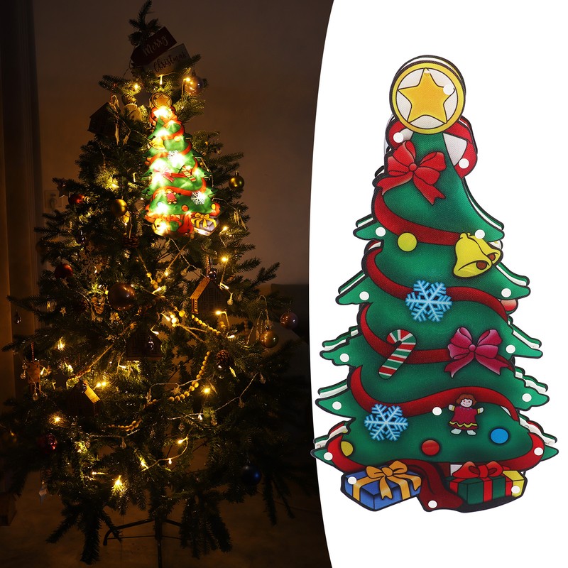 LED Christmas Decoration Light PVC Lighted Festival Window Silhouette Christmas