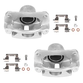 Autoround 19B2702 19B2703 Brake Caliper with Bracket fit for Toyota Camry 2002 2003 2004 2005 2006, L4 2.4L, V6 3.0L - Front Driver and Passenger Side, 2-PC Set