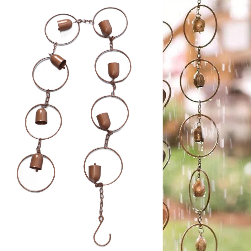 Hanging Rain Chime Metal Beautiful Sound Decorative Bell Shaped Rain