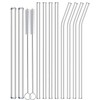 NAFENDER Glass Straws 12-Pack Reusable Drinking Straws 4 Bent Straws
