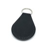 Giftshop UK Baphomet Satanic Leather Keyring, Black leather and silver