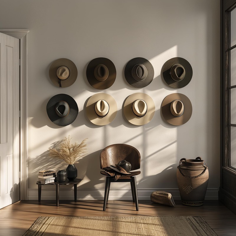 Modern JP Adhesive Hat Hooks for Wall (6-Pack) - Cowboy