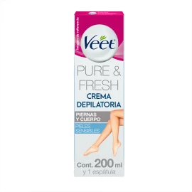 Veet pure & fresh crema depilatoria piel sensible 200ml con espatúla