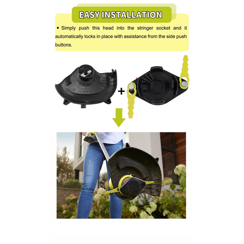 【Quickload】 Bladed Trimmer Head Compatible with Ryobi String Trimmer 18V