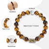 Oilcnik Natural 10mm Tiger Eye Bracelet with Luminous Bead –
