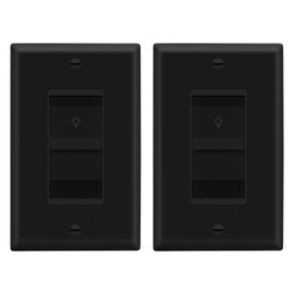 LIDER Dimmer Switch for Dimmable 200W LED/CFL Lights, Single Pole, 120 V, Modern Upgrade, UL Listed, Wall Plate Included, Black, 2 Pack