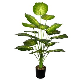AIVORIUY künstliche Pflanzen wie Echt Areca Palme kunstpflanze im Topf Groß Gefälschte Kunstbaum für den Innen- und Außenbereich Wohnzimmer Schlafzimmer Büro Dekoration (75cm Gelbe Palme)