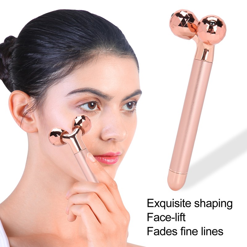 Electric 3D Facial Roller Massager Remove Puffiness Slimming Tightening Face