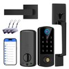 Keyless Entry Door Deadbolt with Handle Set, BEBASIA Fingerprint APP
