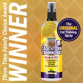 Bodhi Dog 3-in-1 Cat & Kitten Training Aid - Cat Deterrent Spray for Indoor and Outdoor Use - Protect Furniture, Rugs and Plants - Establish Boundaries & Keep Felines Off - Made in USA (8 Fl Oz)