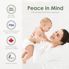 2 x 18mm Maymom MyFit Shields Pano Series Compatible with Medela Breast Pump, PersonalFit, Freestyle, Harmony, Maxi, Freestyle Flex Plugs; Connects to Maymom Wide Mouth/Narrow Plug