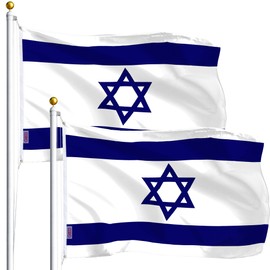 G128 2 Pack: Israel Israeli Flag | 3x5 Ft | LiteWeave Series Printed 100D Polyester | Country Flag, Vibrant Colors, Brass Grommets
