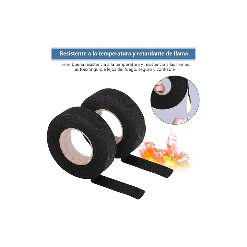 6 rollo Cinta de Aislar De Tela Automotriz,Resistente Altas Temperaturas,Antidesgaste,Sin