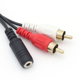 3.5mm to RCA Audio Cable,Gold Plated 3.5mm Female to 2RCA Male Stereo Y Splitter Audio Cable for Smartphones,MP3, Tablets,Speakers,Home Theater (3.5mm Female to 2RCA 30cm)