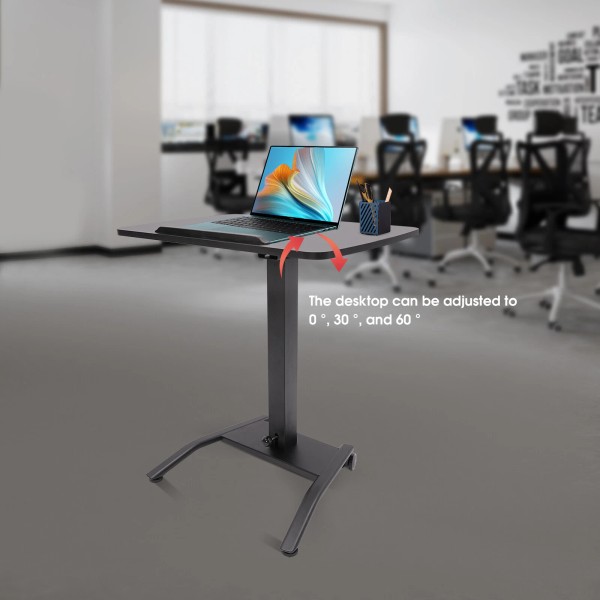 GDRASUYA10 Adjustable 25.5?? Rolling Podium Desk Standing Lifting Computer Desk