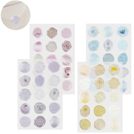 3D Seal, Sealing Wax, Sealing Wax, Stylish, DIY, Collage Material, Translucent, Watercolor, Pastel Colors, Beautiful, Light Colors, 4 Types, Pack of 60