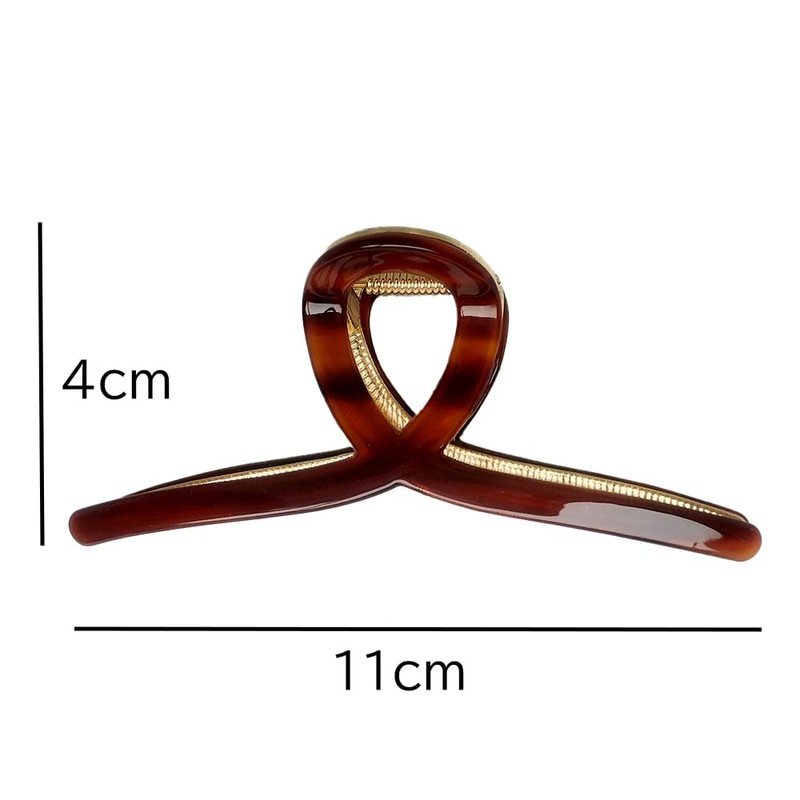 GLOBAL BOX Hair Claw Large, Strong, Tight, Large, Metal (White)