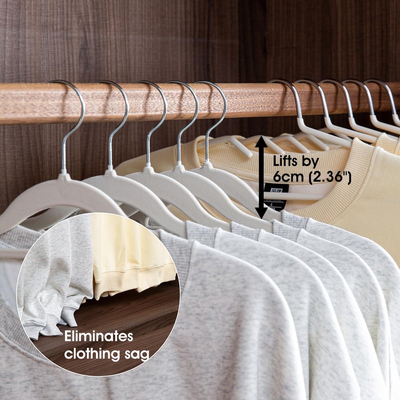 SHIMOYAMA Non-Slip Metal Clothes Hangers - 5 Pack, Space-Saving Short