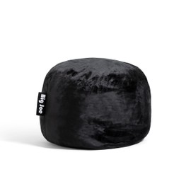 Big Joe Fuf Small Foam Filled Bean Bag Chair, Black Plush, Soft Polyester, 2 feet