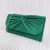 Suede Pleated Style Bridal Prom Wedding Evening Clutch Party Purse