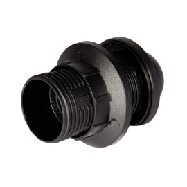 E14 Lamp Holder Plastic (PBT), Threaded Socket with Fixed Lampshade Collar and Mounting Ring, Black